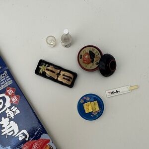 Re-Ment Japanese Miniature Food Set - Blue and Black Accessories